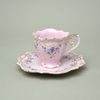 Cup 100 ml + saucer 14 cm, Adélka, decor Forget-me-not, Rose China Chodov