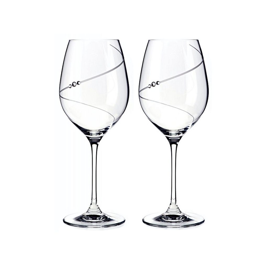 Silhouette - Set of 2 red wine glasses, 470 ml, Swarovski Crystals,  DIAMANTE - Ostatní - Crystal and glass - by Manufacturers or popular decors  - Dumporcelanu.cz - český a evropský porcelán, sklo, příbory