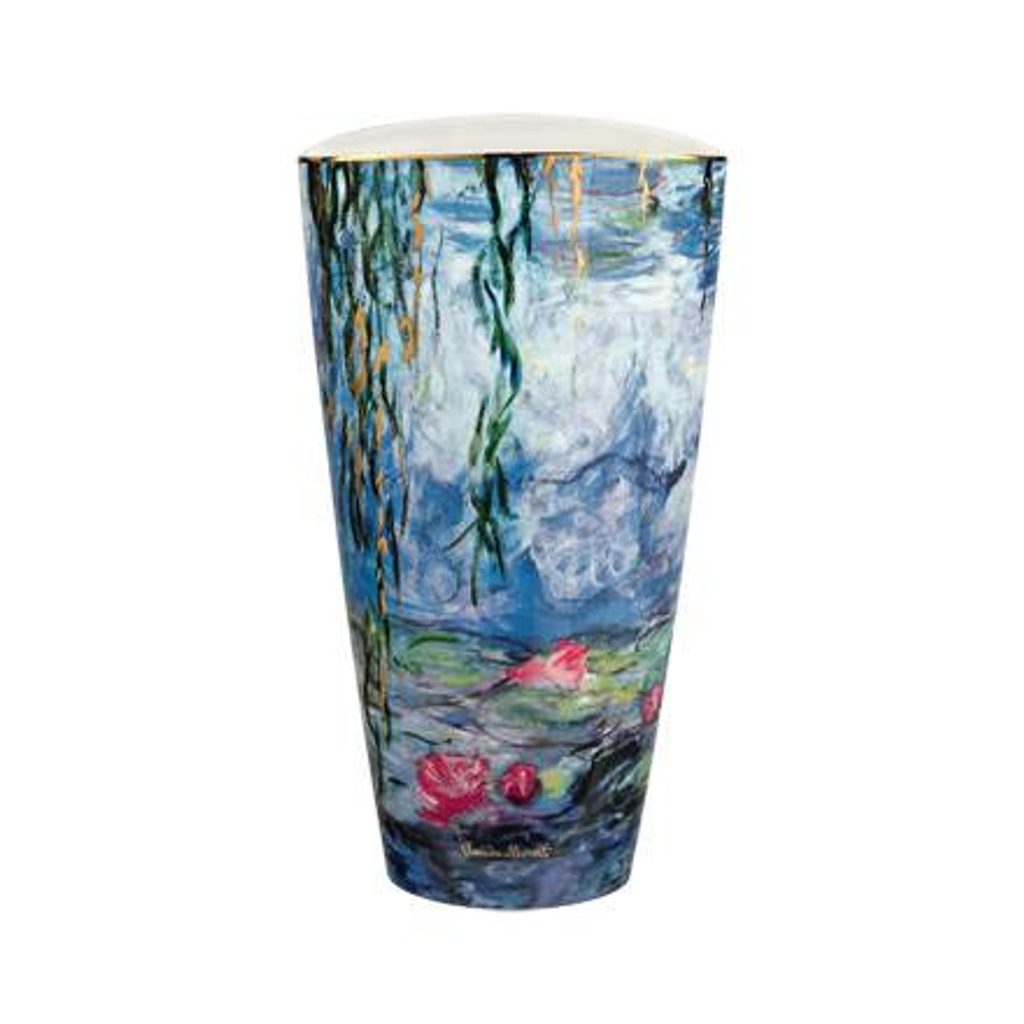 Vase Waterlielies with Willow 28 cm, Porcelain, C. Monet Goebel Artis Orbis  - Goebel - Claude Monet, Paul Cézanne - Goebel Artis Orbis, by  Manufacturers or popular decors - Dumporcelanu.cz - český