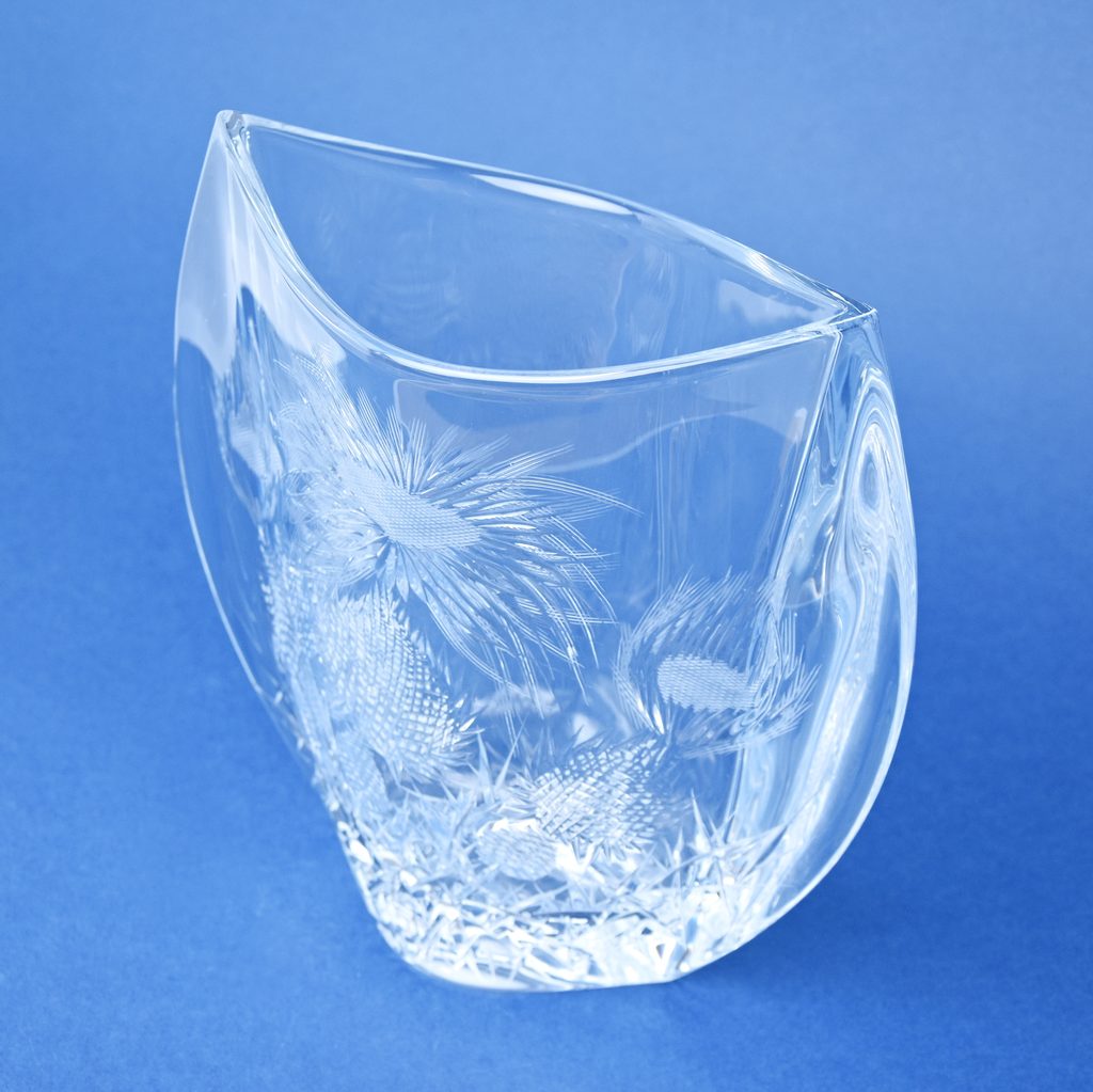 Crystal Hand Cut Vase ORBIT- Thistle decor, 240 mm, Crystalite BOHEMIA -  Crystal Bohemia - Crystal and glass - by Manufacturers or popular decors -  Dumporcelanu.cz - český a evropský porcelán, sklo, příbory