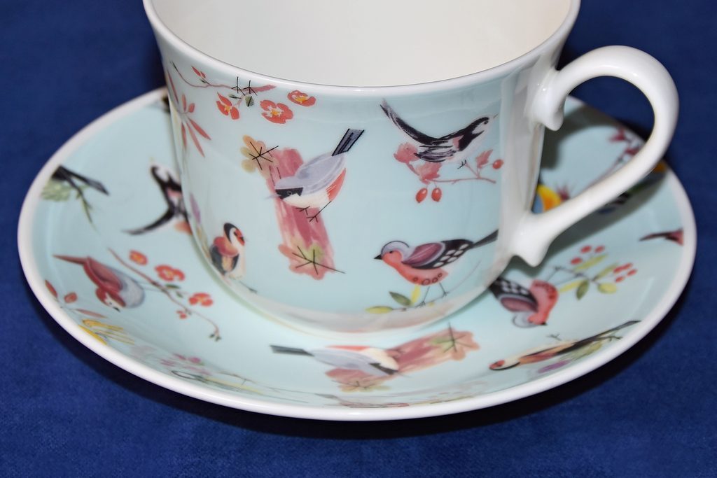 Bird Song: Šálek 420 ml a podšálek snídaňový, Anglický kostní porcelán, Roy  Kirkham - Anglický porcelán Roy Kirkham - Anglický kostní porcelán Roy  Kirkham - Podle vzoru a výrobců - Dumporcelanu.cz -