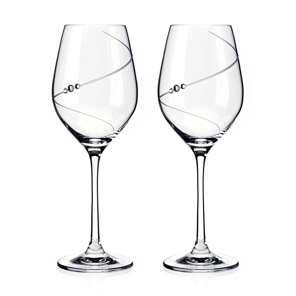 Silhouette - Set of 2 White Wine Glasses 360 ml, Swarovski Crystals -  Ostatní - Crystal and glass - by Manufacturers or popular decors -  Dumporcelanu.cz - český a evropský porcelán, sklo, příbory