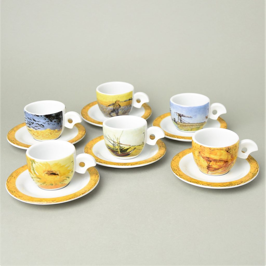 Set of 12 Espresso Cups & Saucers Service for 6
