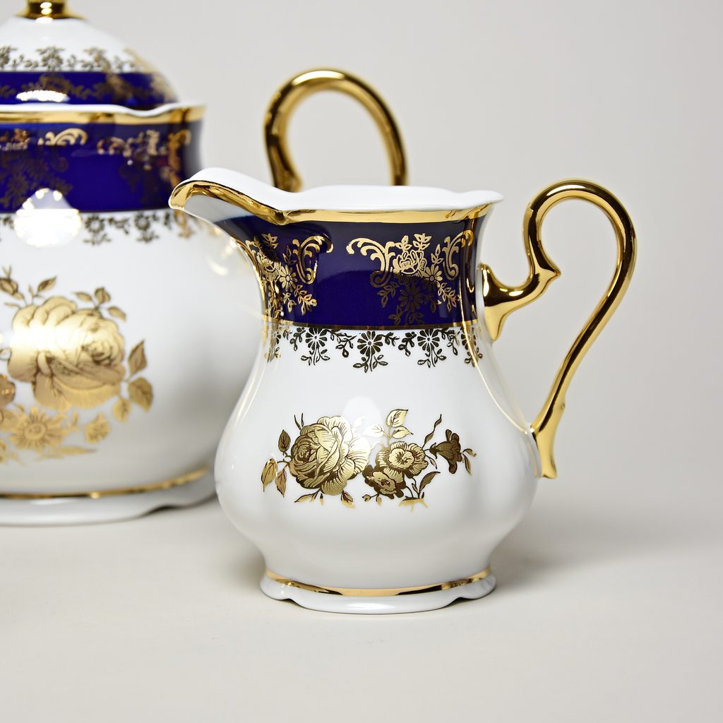 Mary-Anne 431: Tea set for 6 pers., cobalt + gold rose Mary-Anne 431: Tea set for 6 pers., cobalt + gold rose