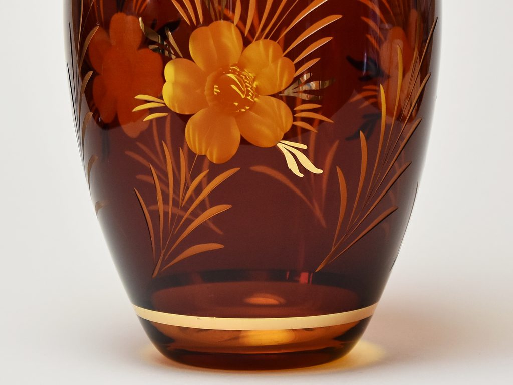 Egermann: Váza Amber žlutá lazura, 21 cm, Skleněné vázy Egermann - Egermann  - Sklo Egermann - KŘIŠŤÁL A SKLO, Podle vzoru a výrobců - Dumporcelanu.cz -  český a evropský porcelán, sklo, příbory