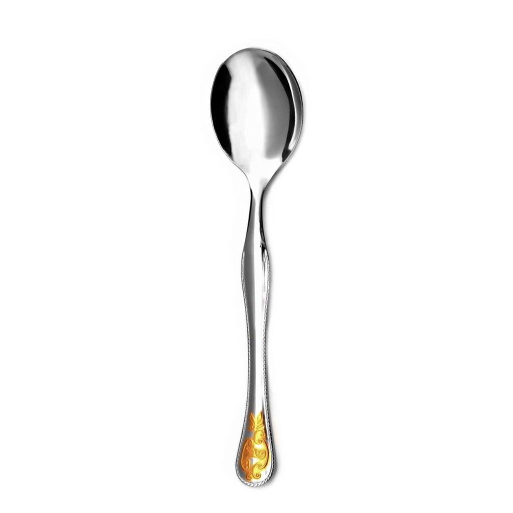 Spoon BAROKO, Stainless Steel + Gold, 200 mm, Cutlery Toner - Příbory Toner  - Toner cutlery / Flatware - by Manufacturers or popular decors -  Dumporcelanu.cz - český a evropský porcelán, sklo, příbory
