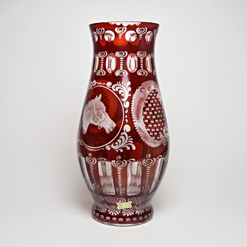 Egermann: Vase Red Stain - Horse, 30 cm, Egermann Glass - Egermann - Glass  Egermann - Crystal and glass, by Manufacturers or popular decors -  Dumporcelanu.cz - český a evropský porcelán, sklo, příbory
