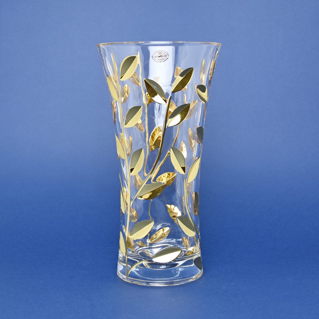 Astra Gold: Váza 30 cm, zlaté lístky, křišťál, Laurus - Astra Gold -  KŘIŠŤÁL A SKLO - Podle vzoru a výrobců - Dumporcelanu.cz - český a evropský  porcelán, sklo, příbory