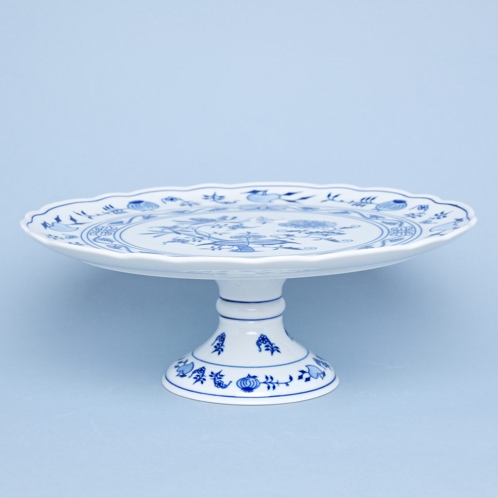 Blue and White patterned Cake Stands - Clay Beehive