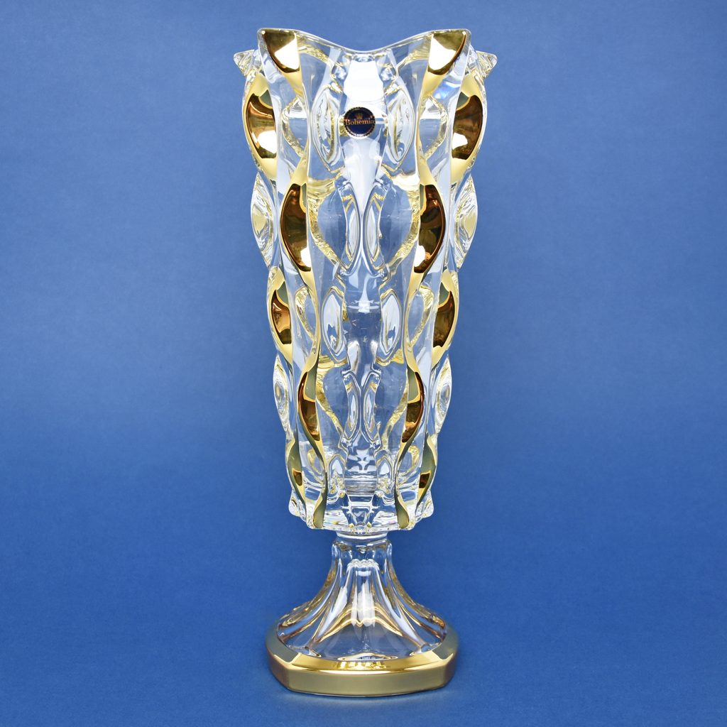 Váza na noze Rhapsody 40,5 cm zlacená, RoyalCrystal - Ostatní - KŘIŠŤÁL A  SKLO - Podle vzoru a výrobců - Dumporcelanu.cz - český a evropský porcelán,  sklo, příbory