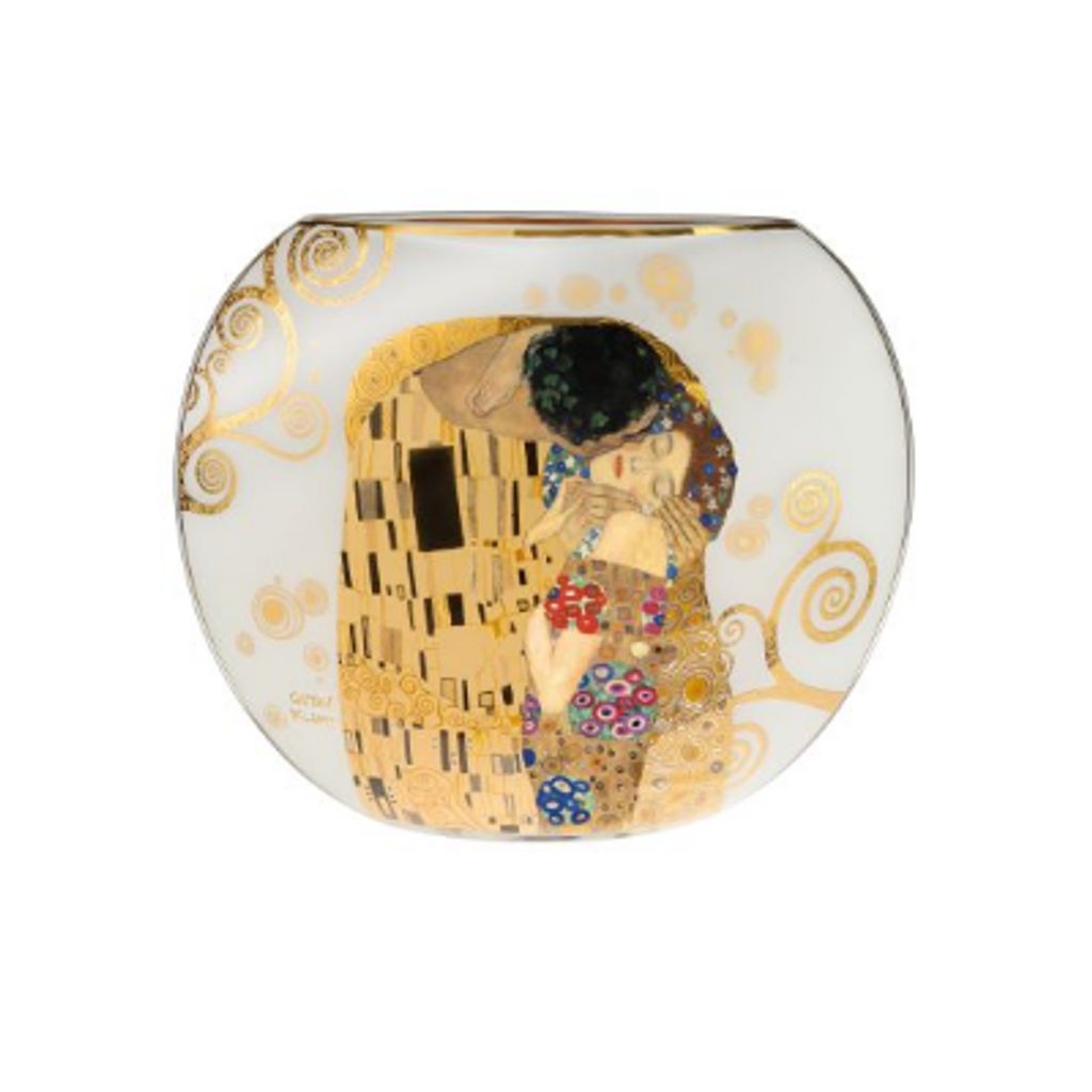 Váza 30 cm, sklo, Polibek, G. Klimt, Goebel - Goebel - Gustav Klimt -  Goebel Artis Orbis, Podle vzoru a výrobců - Dumporcelanu.cz - český a  evropský porcelán, sklo, příbory