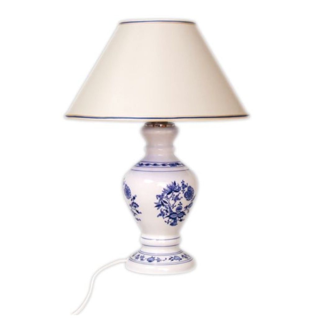Lampa 1972 se stínítkem hladkým 54 cm, Lampy a lustry, cibulák originální z  Dubí - Cibulák (Blue Onion pattern) - Lampy, svícny, svítidla - Cibulák,  originální z Dubí, Podle vzoru a výrobců -