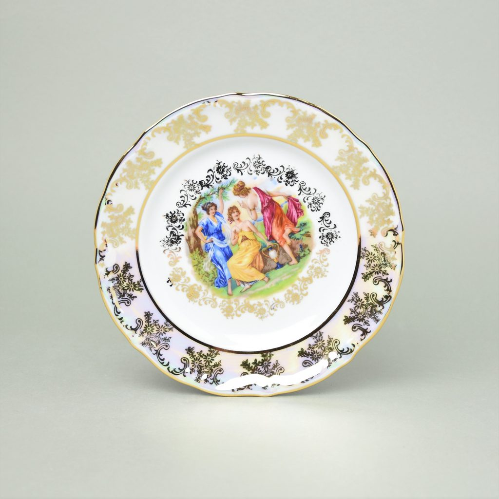 Plate dessert 19 cm, The Three Graces plus gold, Frederyka Carlsbad -  Carlsbad and Queens Royal - Carlsbad The Three Graces decor - Porcelain  Stara Role a G. Benedikt 1882, by Manufacturers
