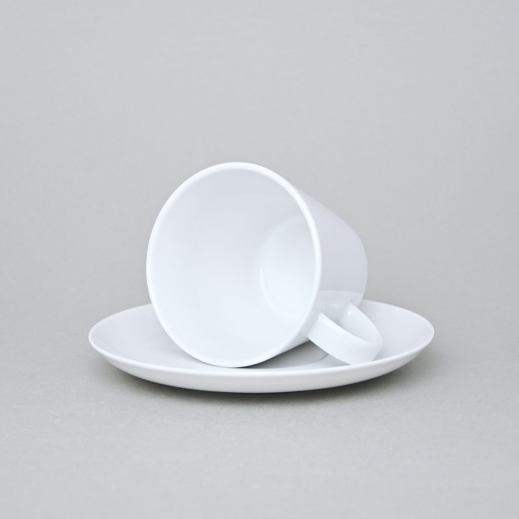 Šálek čajový / kávový 220 ml a podšálek 160 mm, Thun 1794, karlovarský  porcelán, TOM bílý, nedekorovaný - Thun 1794 - TOM bílý, nedekorovaný -  Thun 1794, karlovarský porcelán, Podle vzoru a