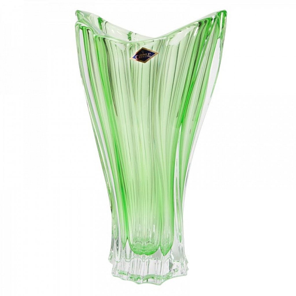 Skleněná váza Plantica zelená, 32 cm, Aurum Crystal - Bohemia Crystalex a  Crystalite Bohemia - KŘIŠŤÁL A SKLO - Podle vzoru a výrobců -  Dumporcelanu.cz - český a evropský porcelán, sklo, příbory