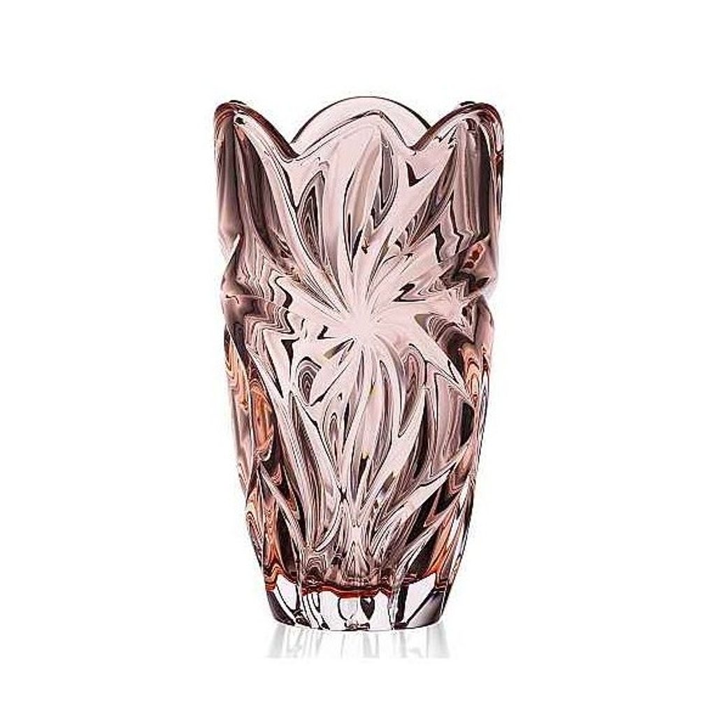 Crystal Vase Flora Pink, 28 cm, Aurum Crystal - Bohemia Crystalex a  Crystalite Bohemia - Crystal and glass - by Manufacturers or popular decors  - Dumporcelanu.cz - český a evropský porcelán, sklo, příbory