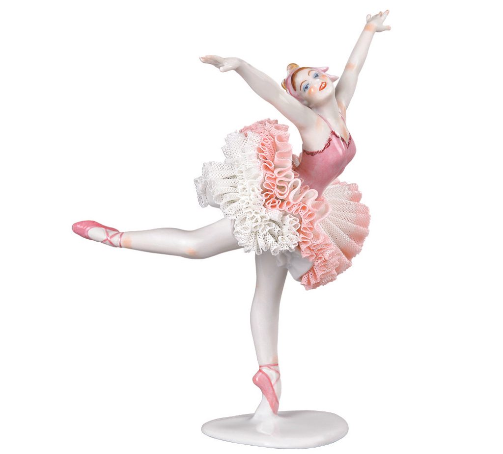 Ballerina with lace 18 x 12 x 23 cm, Kurt Steiner, Porcelain Figures ...