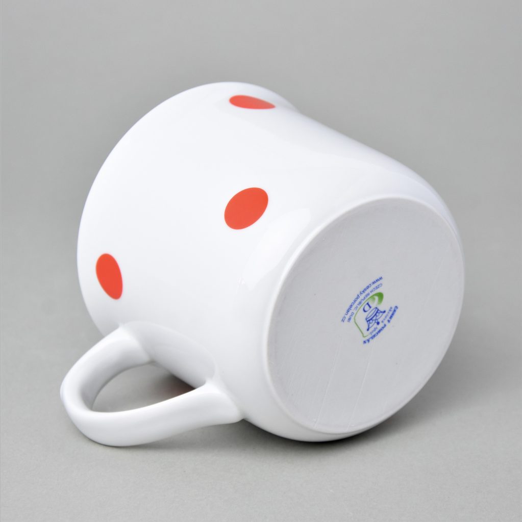 Mug Warmer 0,65 l, red dots, Český porcelán a.s. - Český porcelán a.s. -  Mugs, bowls and saucers different decors - Cesky porcelan a.s. Dubi, by  Manufacturers or popular decors - Dumporcelanu.cz 