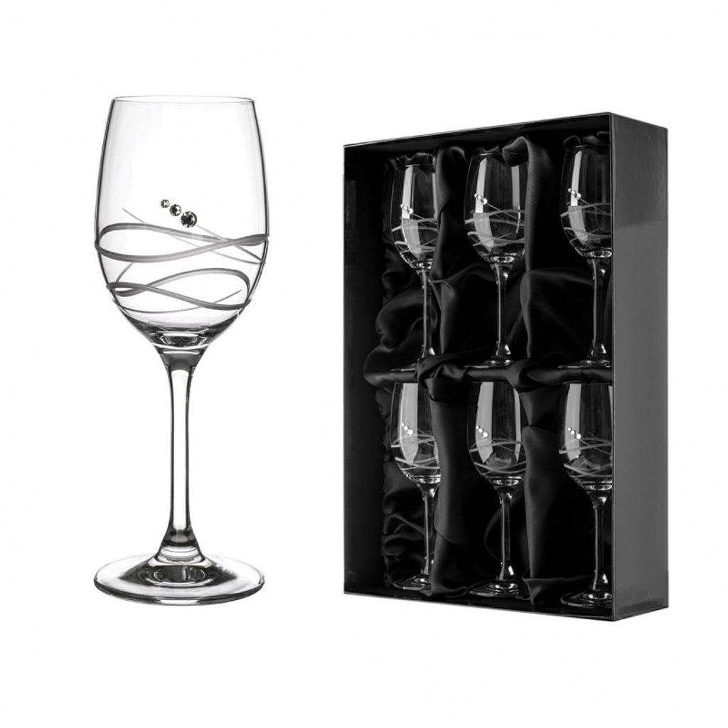 Soho City - Set of 6 White Wine Glasses 240 ml, Swarovski Crystals -  Ostatní - Crystal and glass - by Manufacturers or popular decors -  Dumporcelanu.cz - český a evropský porcelán, sklo, příbory