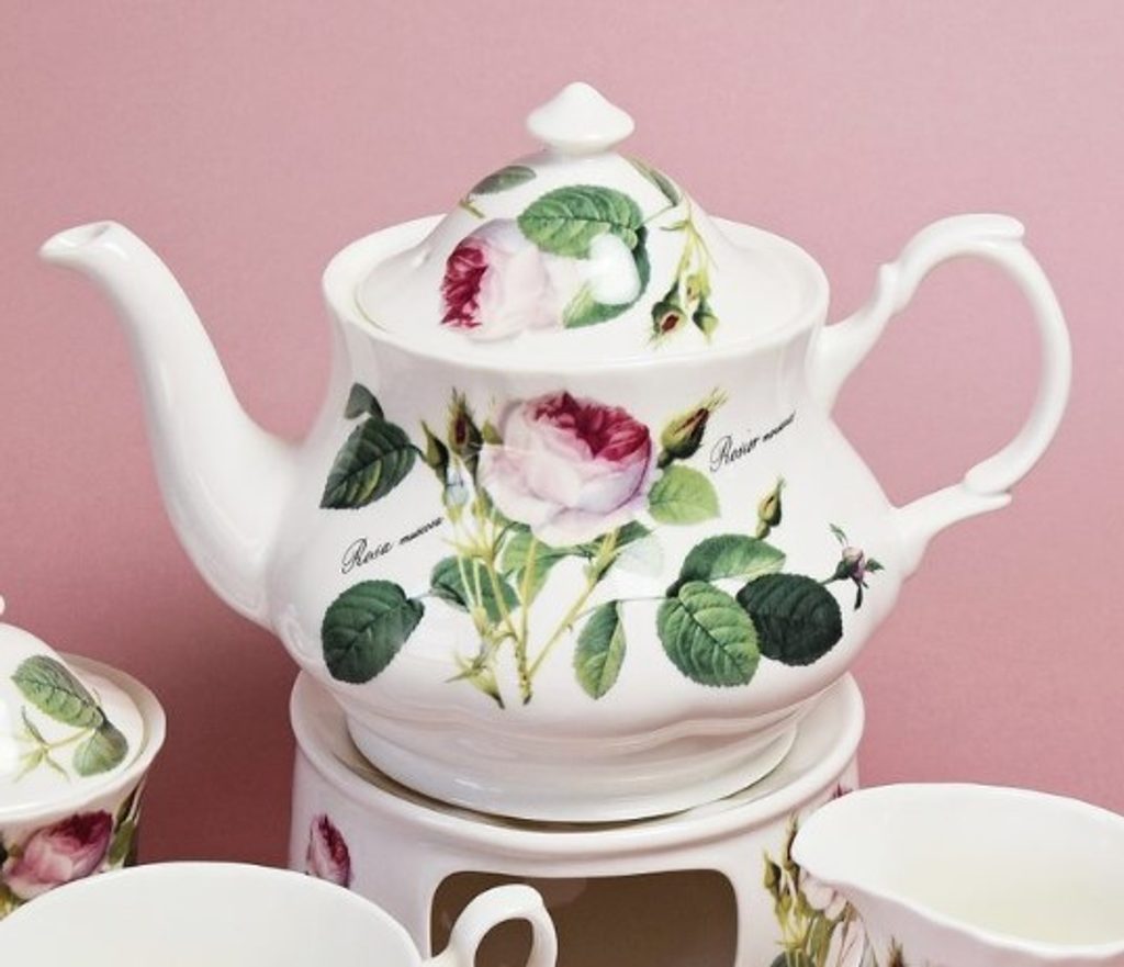 Redoute Rose: Pot tea 0,9 l, Roy Kirkham Fine Bone China