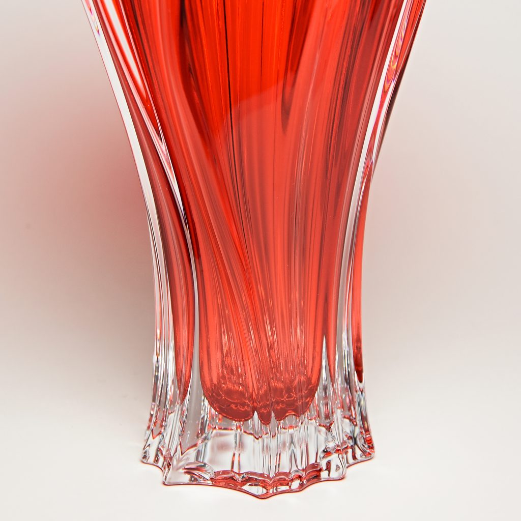 Crystal Vase Plantica - Red, 32 cm, Aurum Crystal - Bohemia