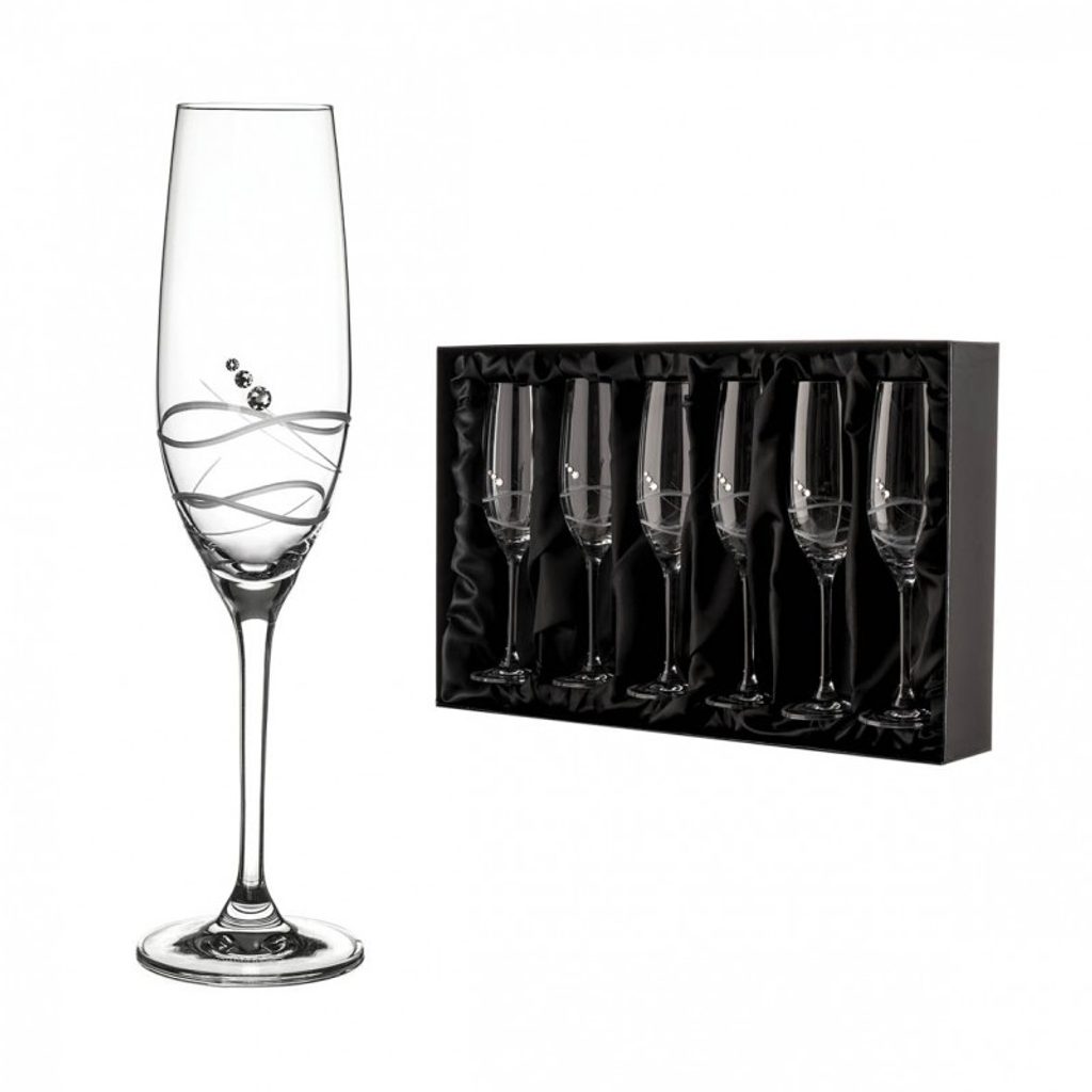 Soho City - Set of 6 Champagne Glasses 200 ml, Swarovski Crystals - Ostatní  - Crystal and glass - by Manufacturers or popular decors - Dumporcelanu.cz  - český a evropský porcelán, sklo, příbory