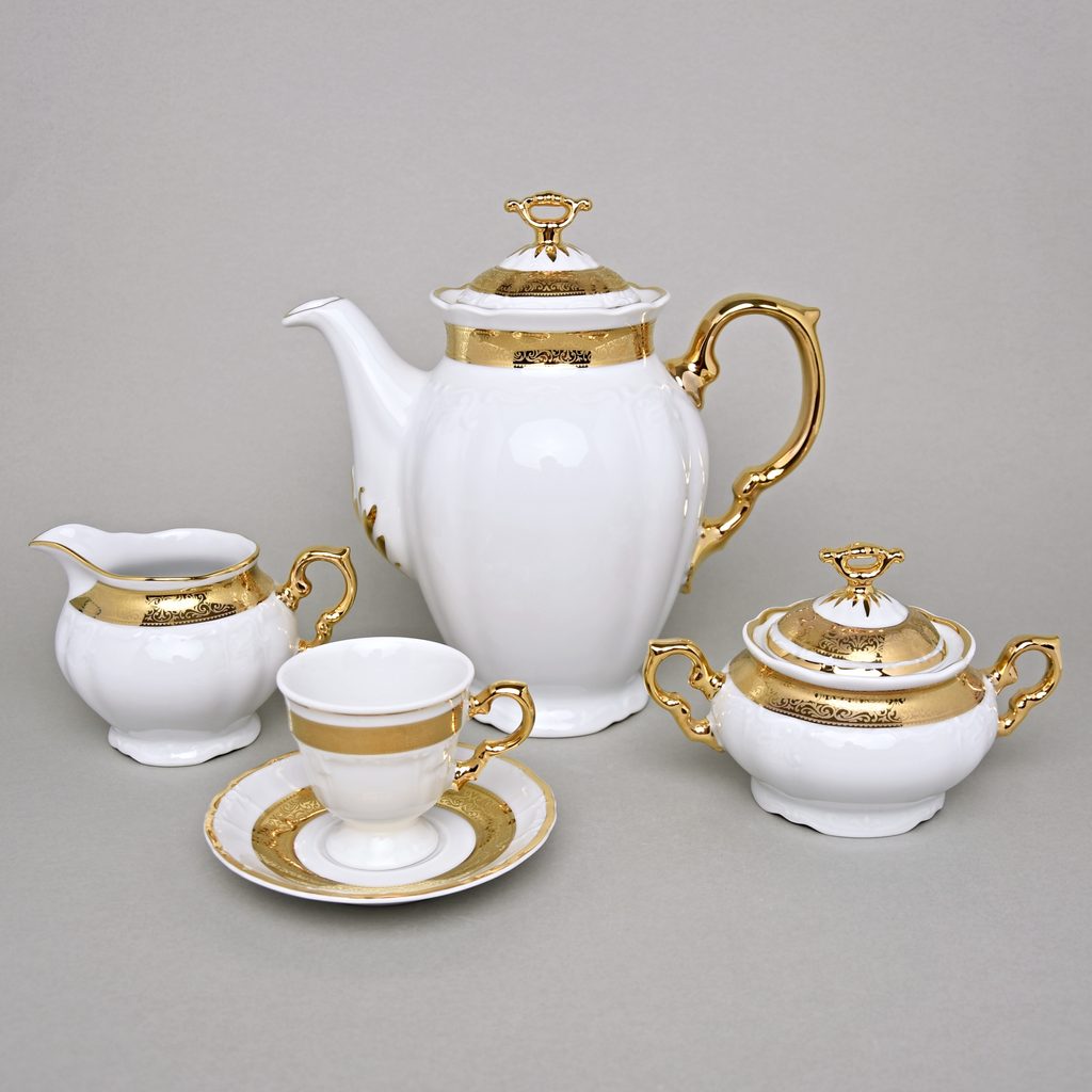Coffee (mocca) set for 6 pers., Thun 1794 Carlsbad porcelain,Marie 