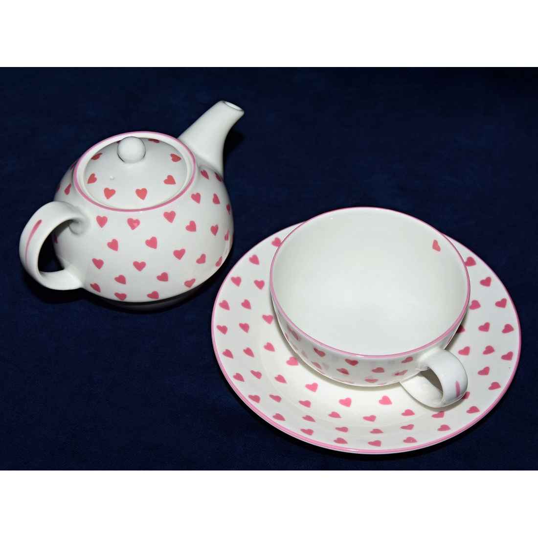 Srdíčka od Nina Campbell Čajová sada 3díl., Tea for one set, anglický