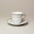 Šálek 135 ml kávový a podšálek 135 mm, Thun 1794, karlovarský porcelán, MENUET platina