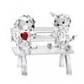 Doggie and Kitty on Bench 50 x 50 mm, Crystal Gifts and Decoration PRECIOSA