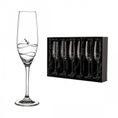 Soho City - Set of 6 Champagne Glasses 200 ml, Swarovski Crystals