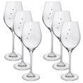Celebration: Set of 6 White Wine Glasses 360 ml, with Swarowski Crystals