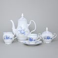 Kávová souprava pro 6 osob, Thun 1794, karlovarský porcelán, BERNADOTTE pomněnka