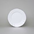 Plate dessert 19 cm, Thun 1794 Carlsbad porcelain, Bernadotte frost, platinum line