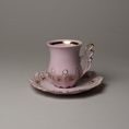 Šálek 120 ml a podšálek 13 cm mokka vysoké, Lenka 527, Růžový porcelán z Chodova