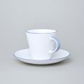 Coffee cup and saucer 220 ml, Thun 1794 Carlsbad porcelain, Tom blue