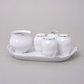 Cruet set 6 pcs., Thun 1794 Carlsbad porcelain, Bernadotte Frost, Platinum line