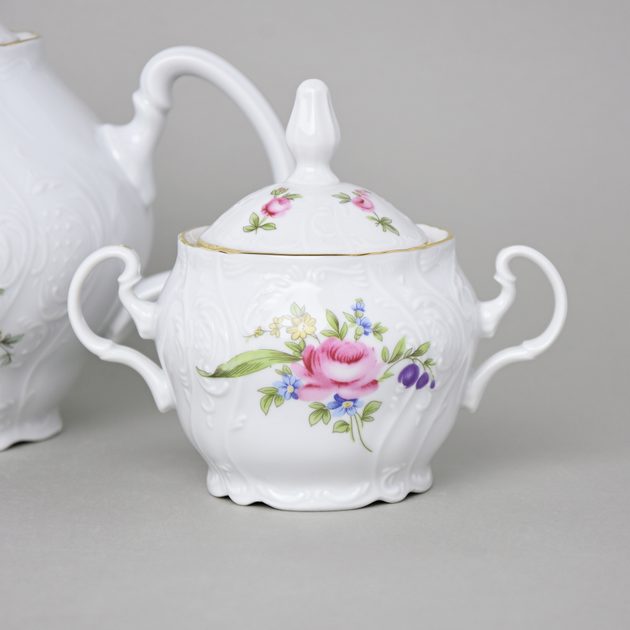 Pink line: Coffee pot 1,2 l, Carlsbad Porcelain, BERNADOTTE roses - Thun  1794 - BERNADOTTE roses + Gold or Pink line - Thun Carlsbad porcelain, by  Manufacturers or popular decors - Dumporcelanu.cz 