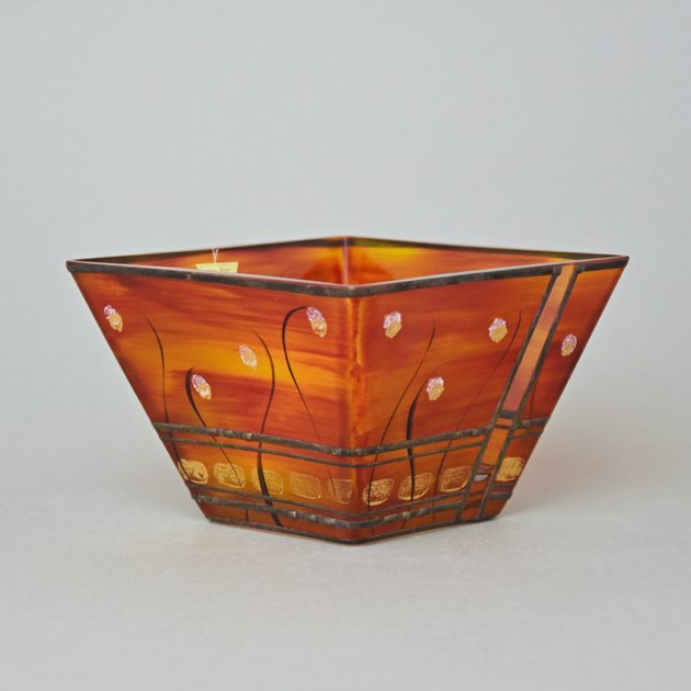 Studio Miracle Bowl orangered, 13,5 cm, Handdecorated by Vlasta