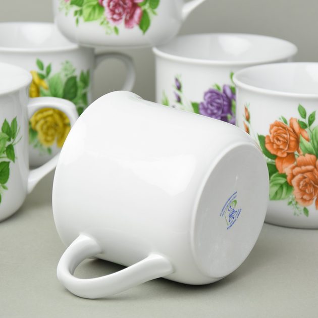 Mug Warmer 0,65 l, Roses, 6 pcs. set, Cesky porcelan a.s. - Český porcelán  a.s. - Mugs, bowls and saucers different decors - Cesky porcelan a.s. Dubi,  by Manufacturers or popular decors 