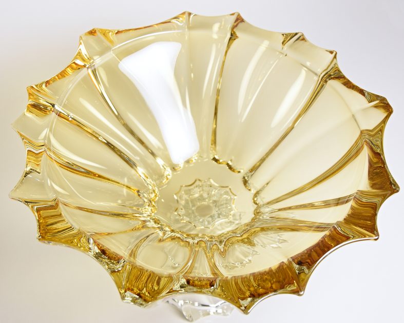 Crystal Bowl Plantica Amber, 33 cm, Aurum Crystal