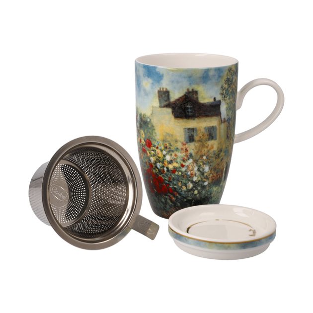 Tea Cup 0,4 l with Paul 8 / Cézanne Strainer fine Lid Goebel / Claude 14 The cm, - Monet, - House, Goebel bone Claude 11,5 Monet china, - Artists and 