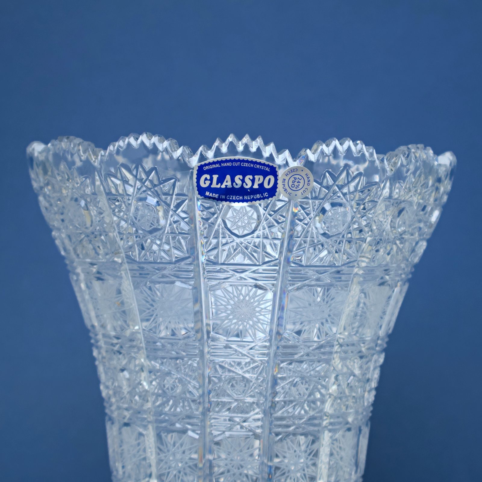 Crystal Hand Cut Vase, 500PK, 255 mm, Crystal BOHEMIA - Crystal