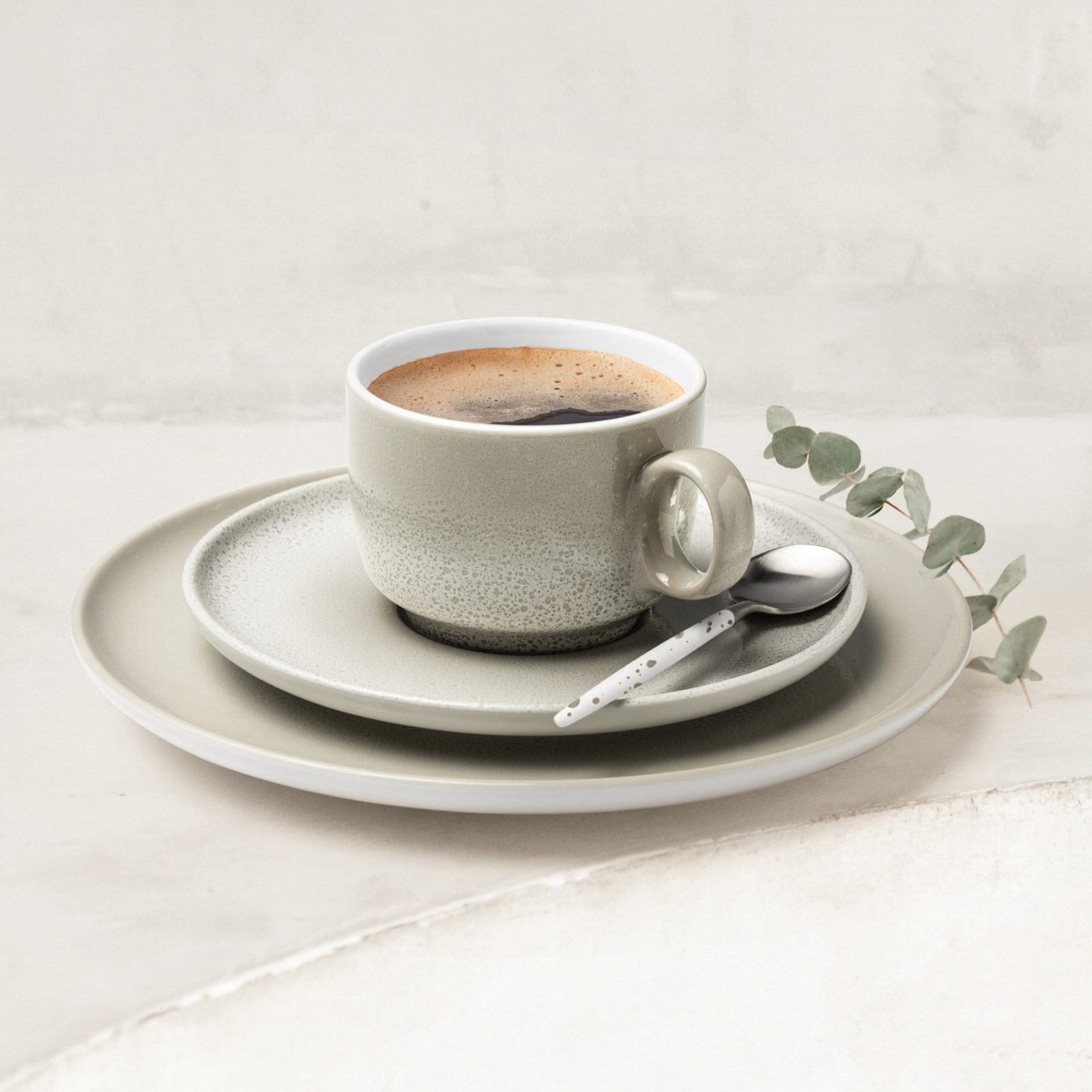 Coffee set 18 pcs. for 6 pers., Sento AURA home - cream, Seltmann porcelain  - Seltmann - AURA Cream - SELTMANN porcelain, by Manufacturers or popular  decors - Dumporcelanu.cz - český a evropský porcelán, sklo, příbory