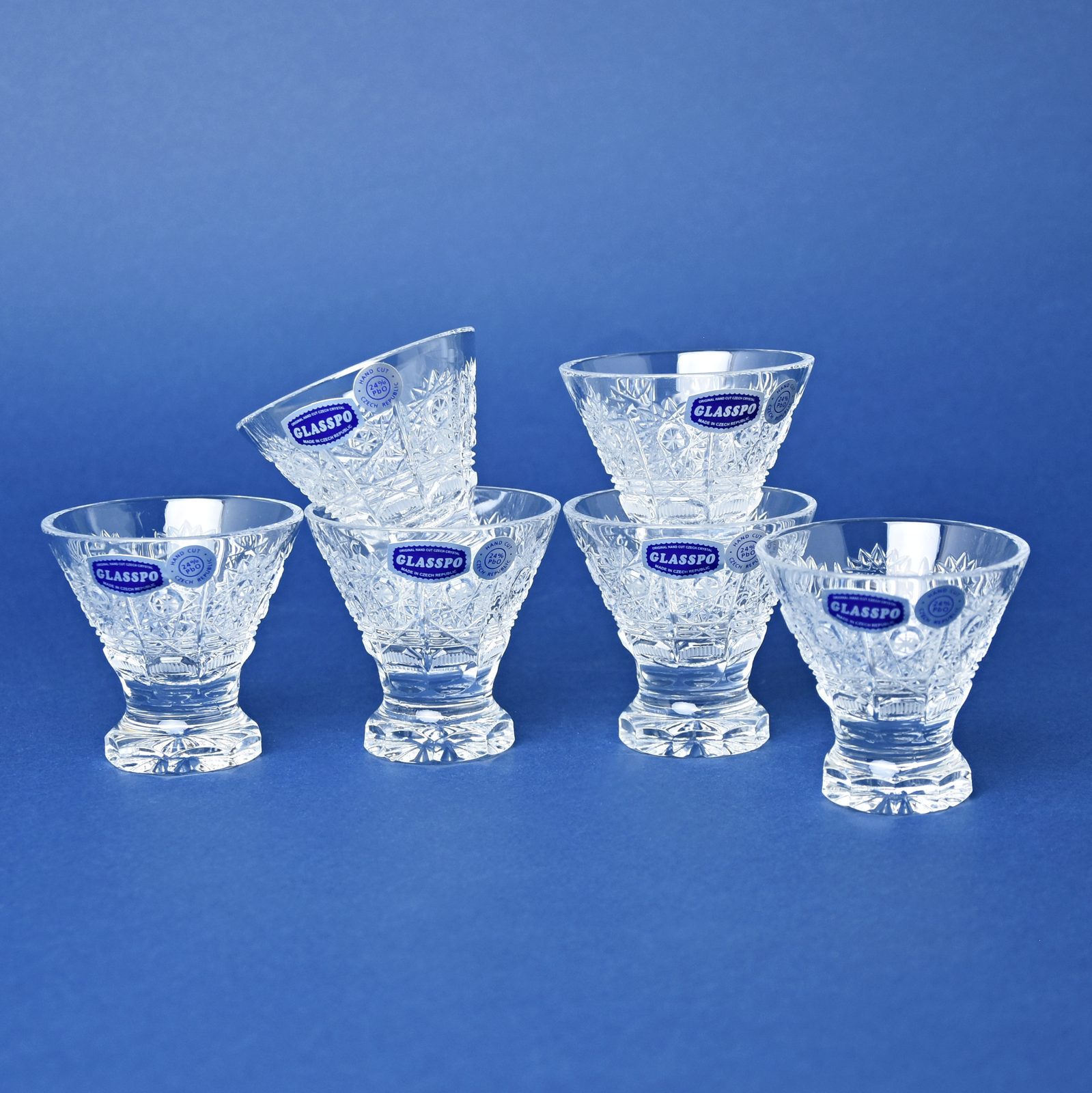 Sake Tumbler set 6 pcs., 45 ml, decor 500PK, Bohemia Crystal
