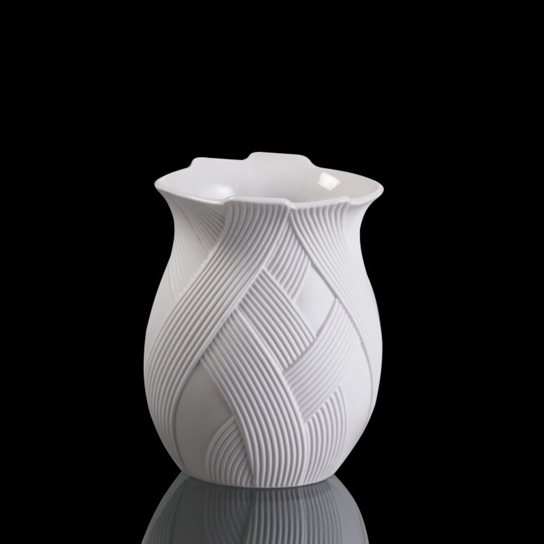 Kaiser Porzellan Vaso In Porcellana Bianca, Fatto A Mano, 13,5 Cm, Stile Grezzo Non Smaltato - 3