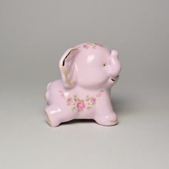 Slůně Bimbo 7 cm, dekor 158, Leander, růžový porcelán