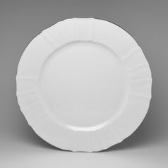 Dish round flat (club plate) 30 cm, Thun 1794 Carlsbad porcelain, BERNADOTTE platinum