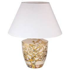 Stolní lampa Stroma života, 40 / 40 / 47,5 cm, porcelán, G. Klimt, Goebel