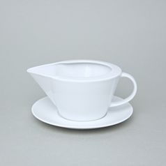 Sauce boat 400 ml plus undersaucer, Thun 1794 Carlsbad porcelain, TOM white